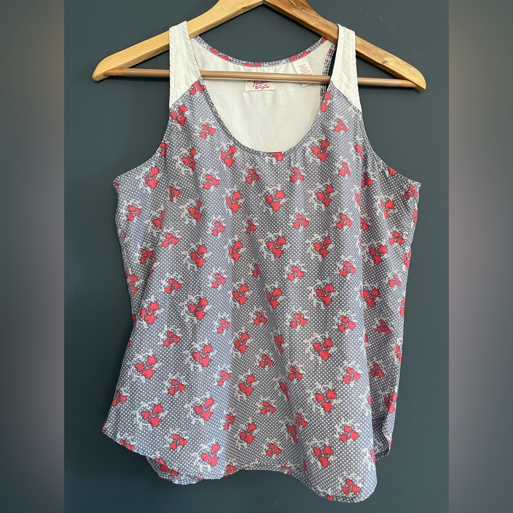 Original Penguin by Munsingwear Grey/Pink Cotton/Silk Racerback Tank Top Size M